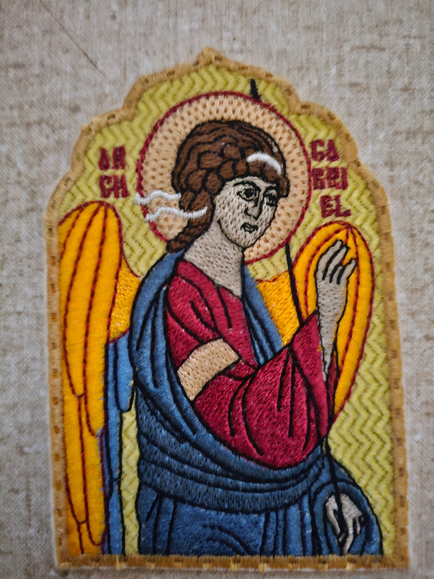 Archangel Gabriel Annuciation Pocket Icon, Byzantine Orthodox Christian Icon 2.75×4.5