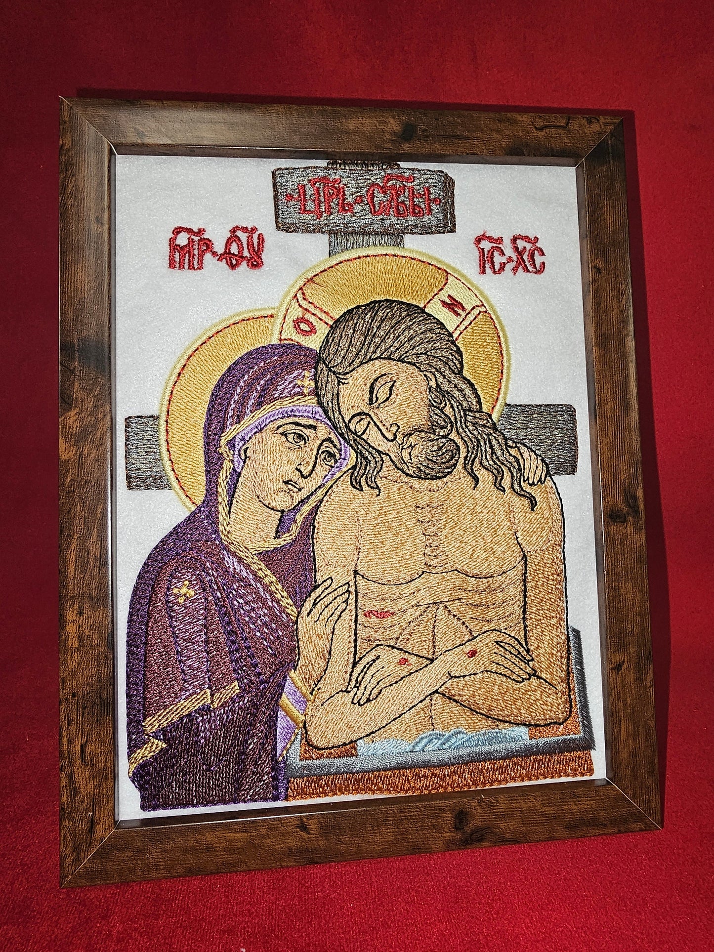 6x8 Embroidered Do Not Lament Me, O Mother Byzantine Orthodox Christian Icon