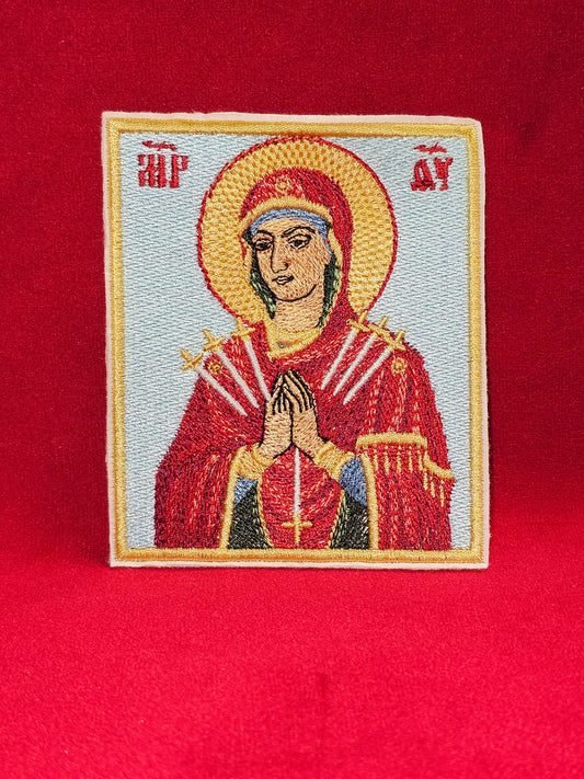 Softener of Evil Hearts Embroidered Orthodox Pocket Icon 3.35×3.94