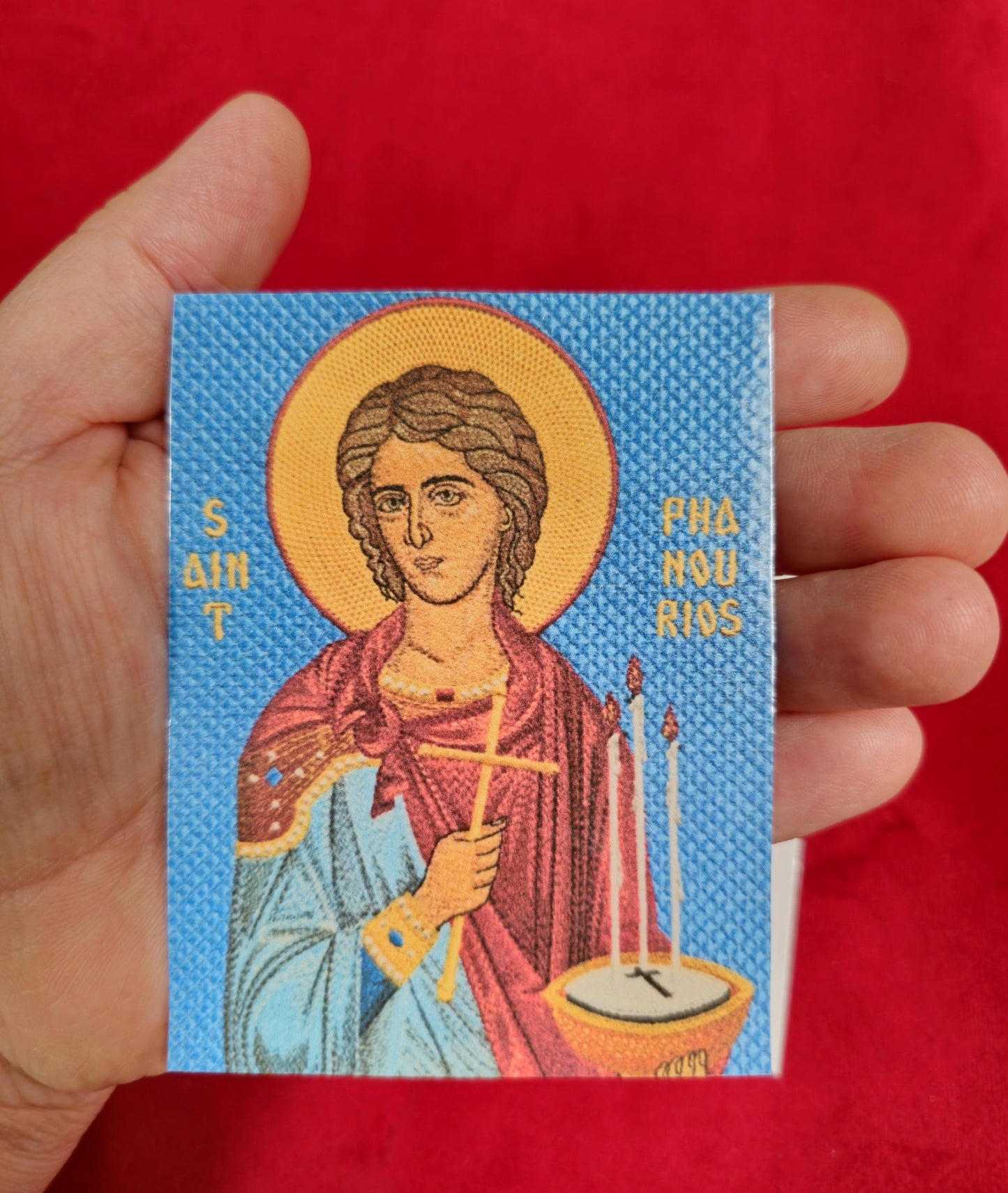 Saint Phanourios Laminated Orthodox Prayer Card