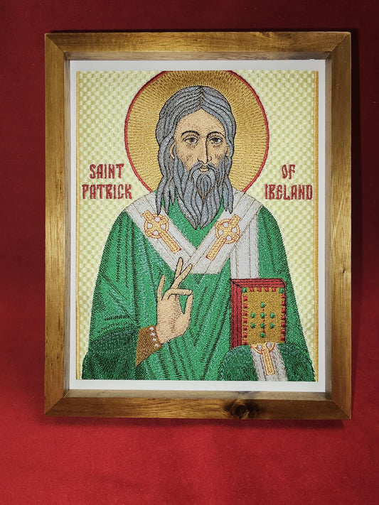 7x9 Saint Patrick Embroidered Byzantine Orthodox Christian Icon