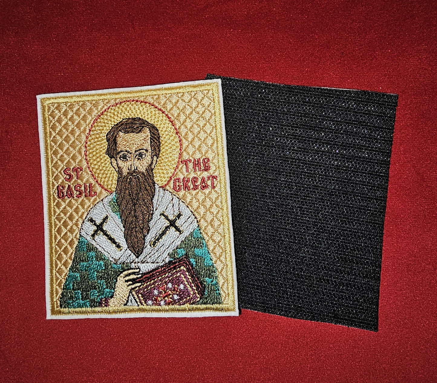 3.35x3.94" Saint Basil The Great Orthodox Embroidered Pocket Icon