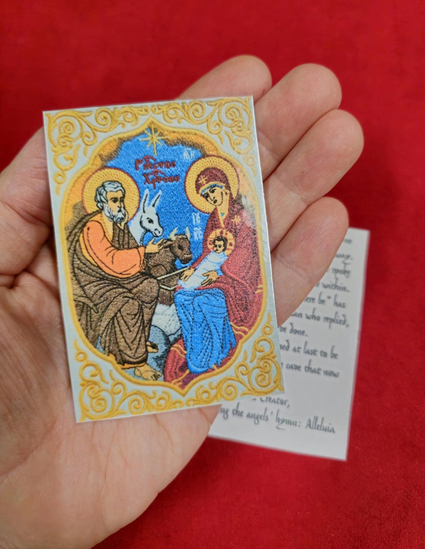 Nativity of Jesus Christ Laminated Orthodox Prayer Card