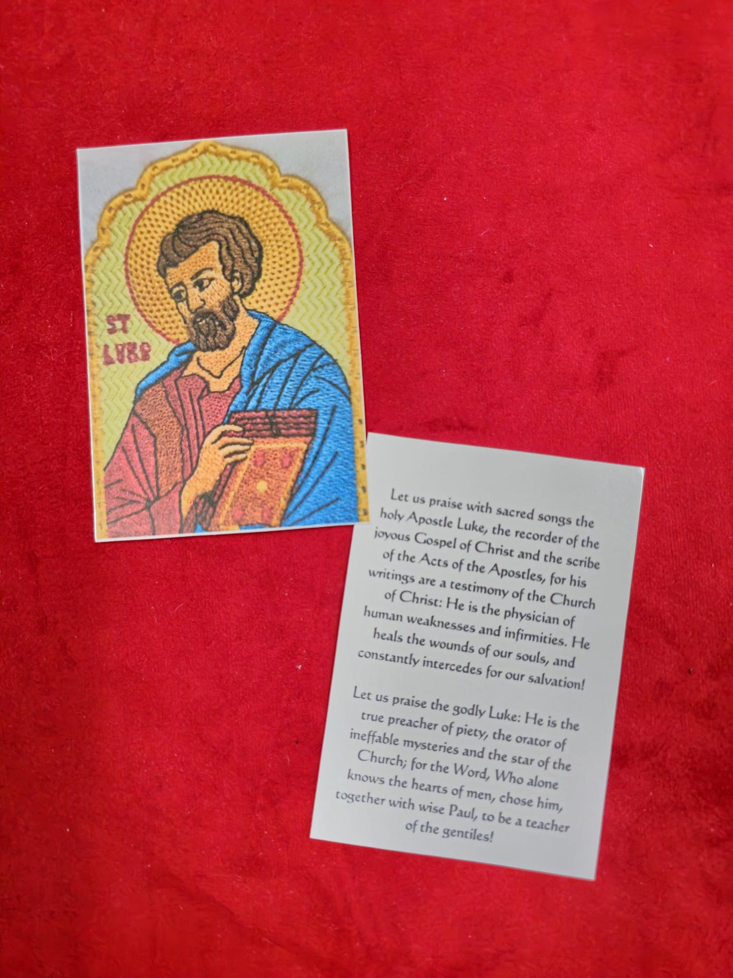 Saint Luke Laminated Orthodox Prayer Card