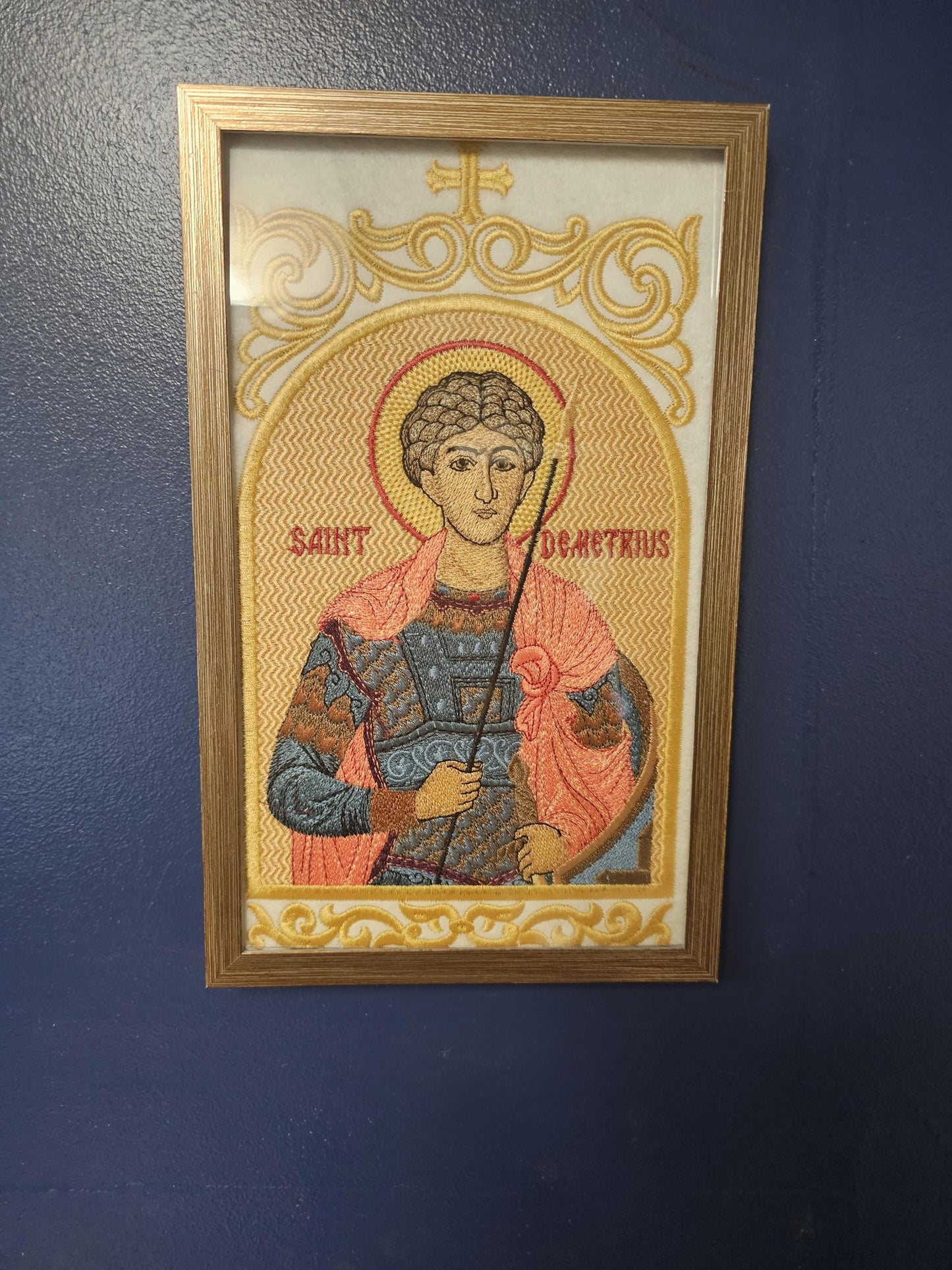 6x10 Saint Demetrius, Embroidered Orthodox Icon