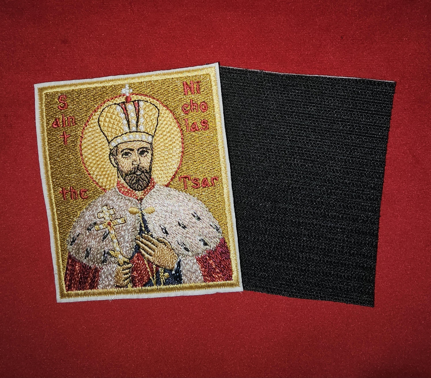 3.35x3.94" Saint Tsar Nicholas II Orthodox Embroidered Pocket Icon