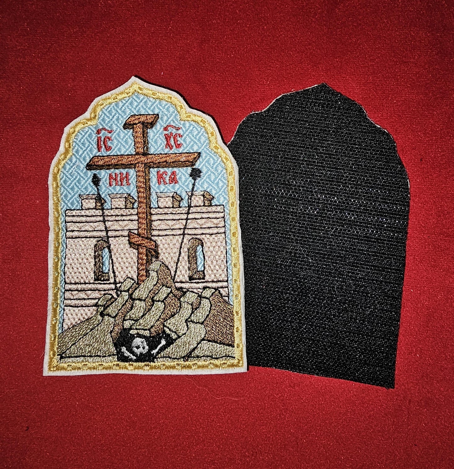 Cross Of Golgotha Pocket Orthodox Icon 2.75x4.5 inches