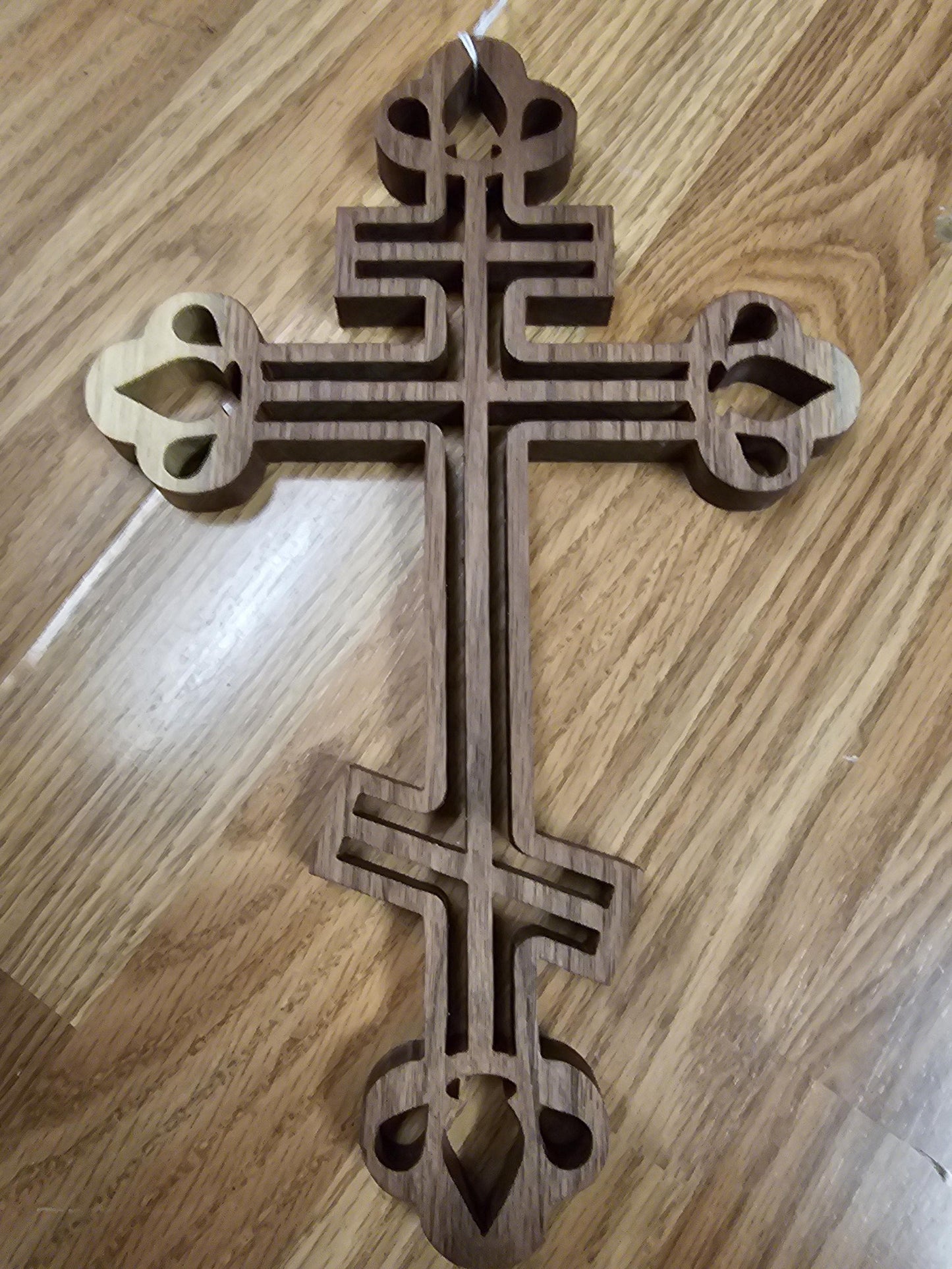 Wooden Scroll Sawed Orthodox Wall Cross