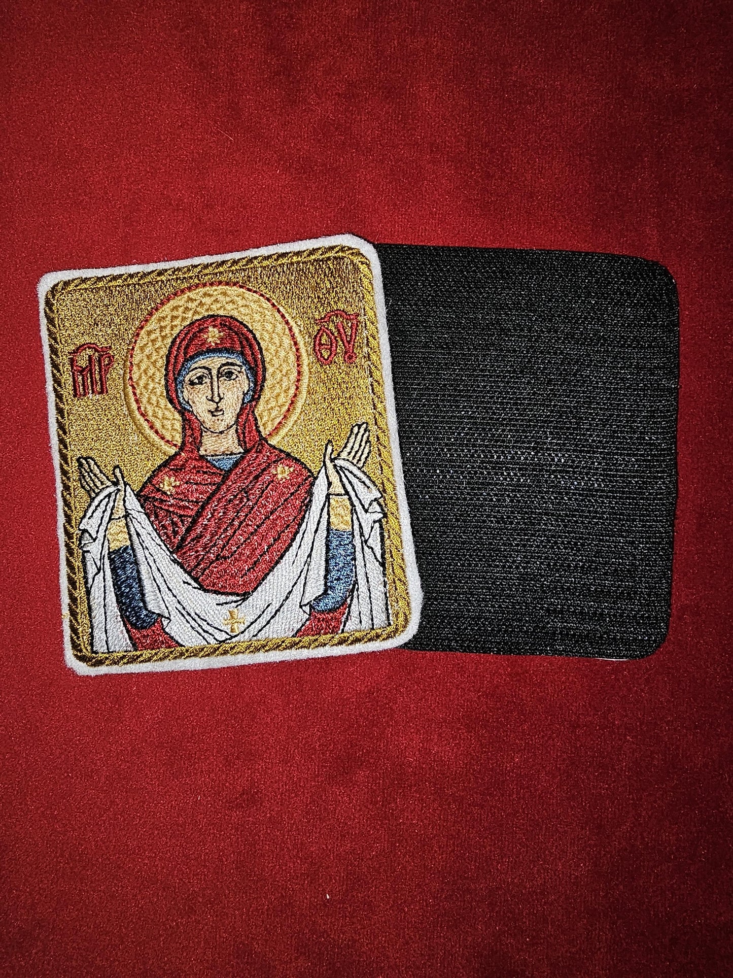 3.35x3.94" Protection of the Theotokos Orthodox Embroidered Pocket Icon or Patch