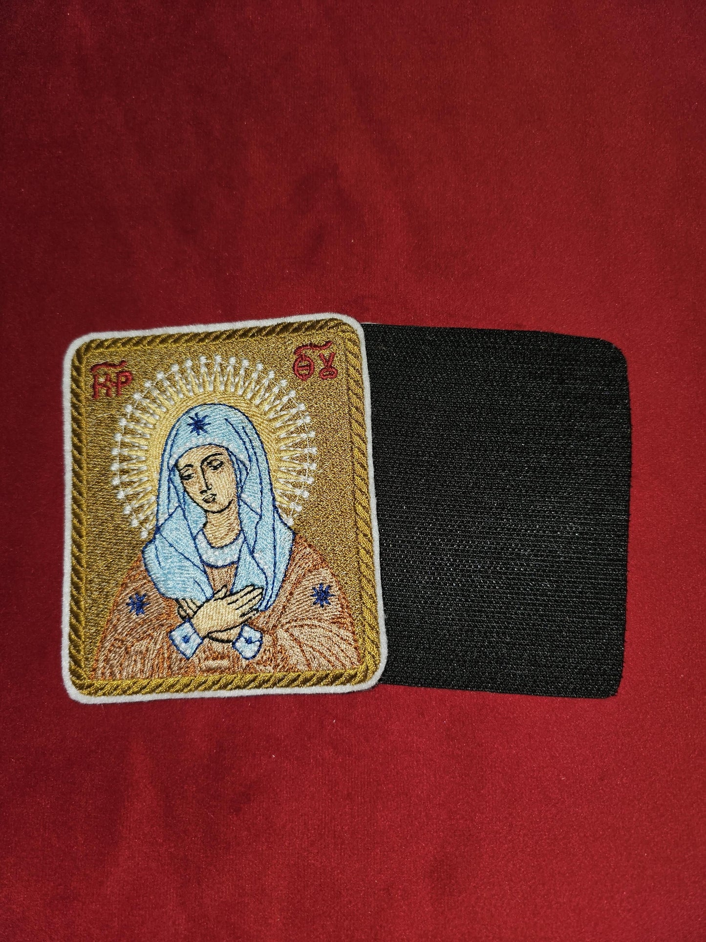 Seraphim-Diveyevo Tenderness Icon of The Mother of God Pocket Icon or Patch, Byzantine Orthodox Icon (3.35 x 3.93 inches)