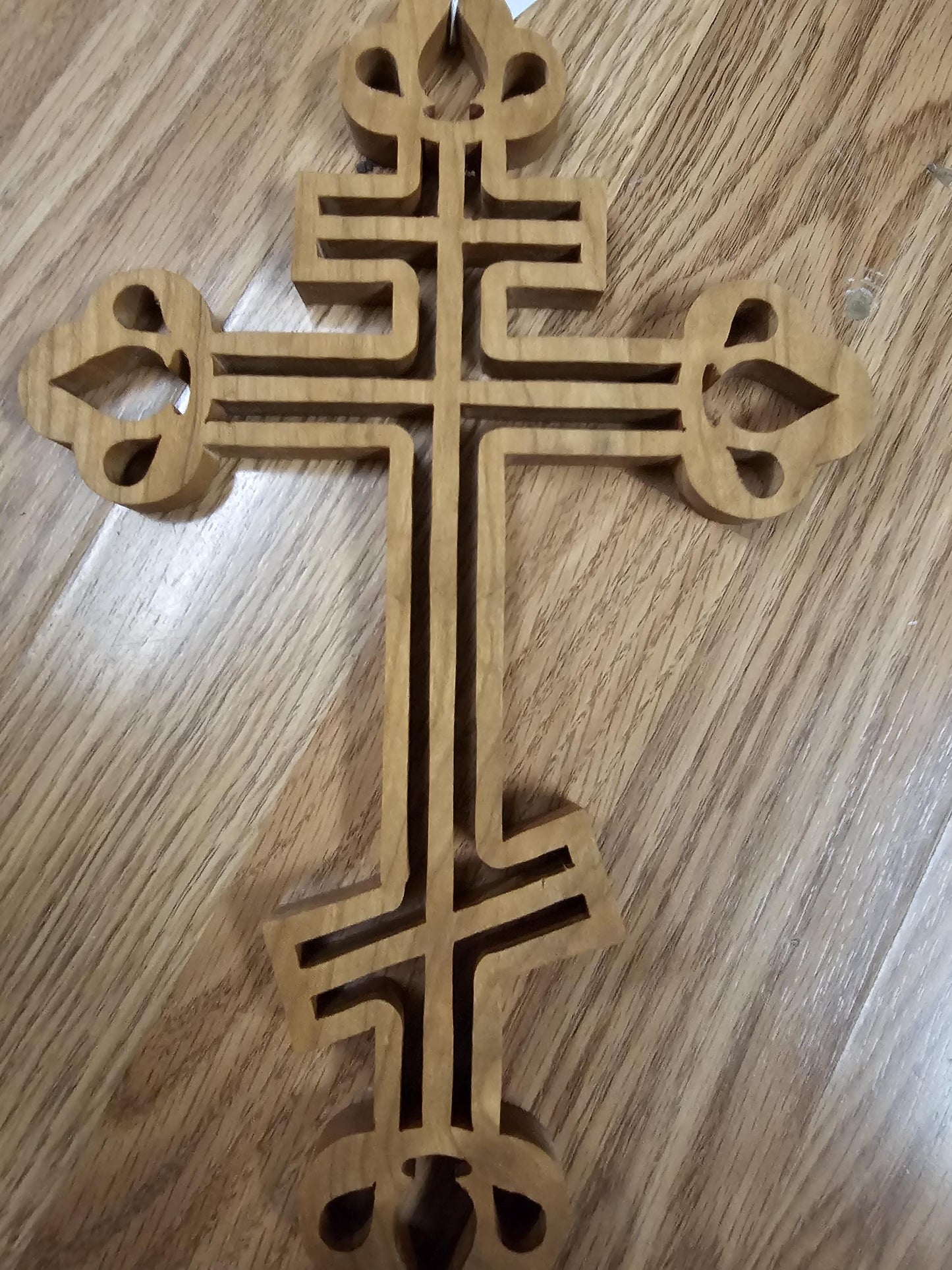 Wooden Scroll Sawed Orthodox Wall Cross