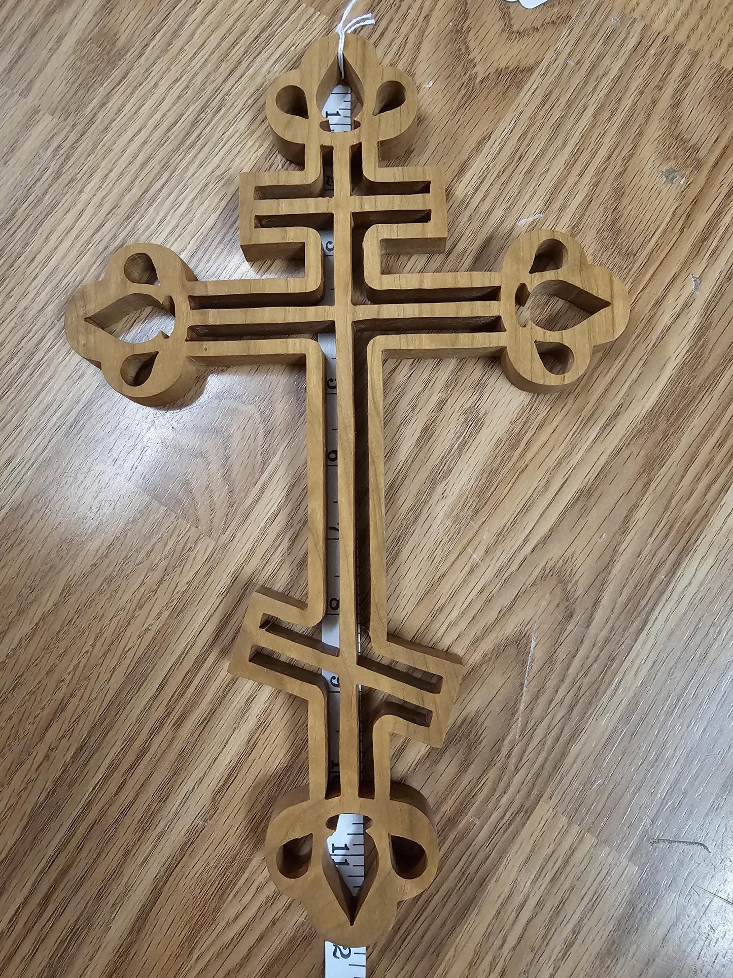Wooden Scroll Sawed Orthodox Wall Cross