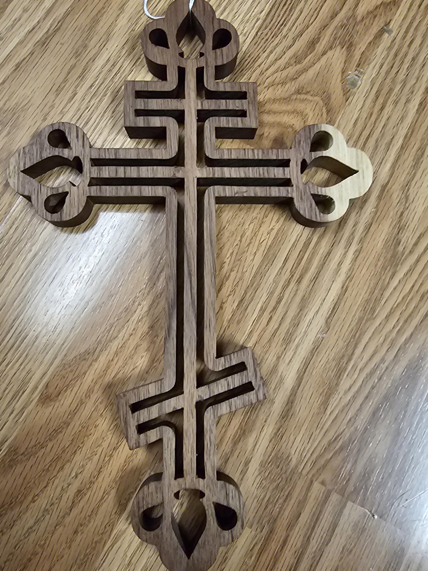 Wooden Scroll Sawed Orthodox Wall Cross