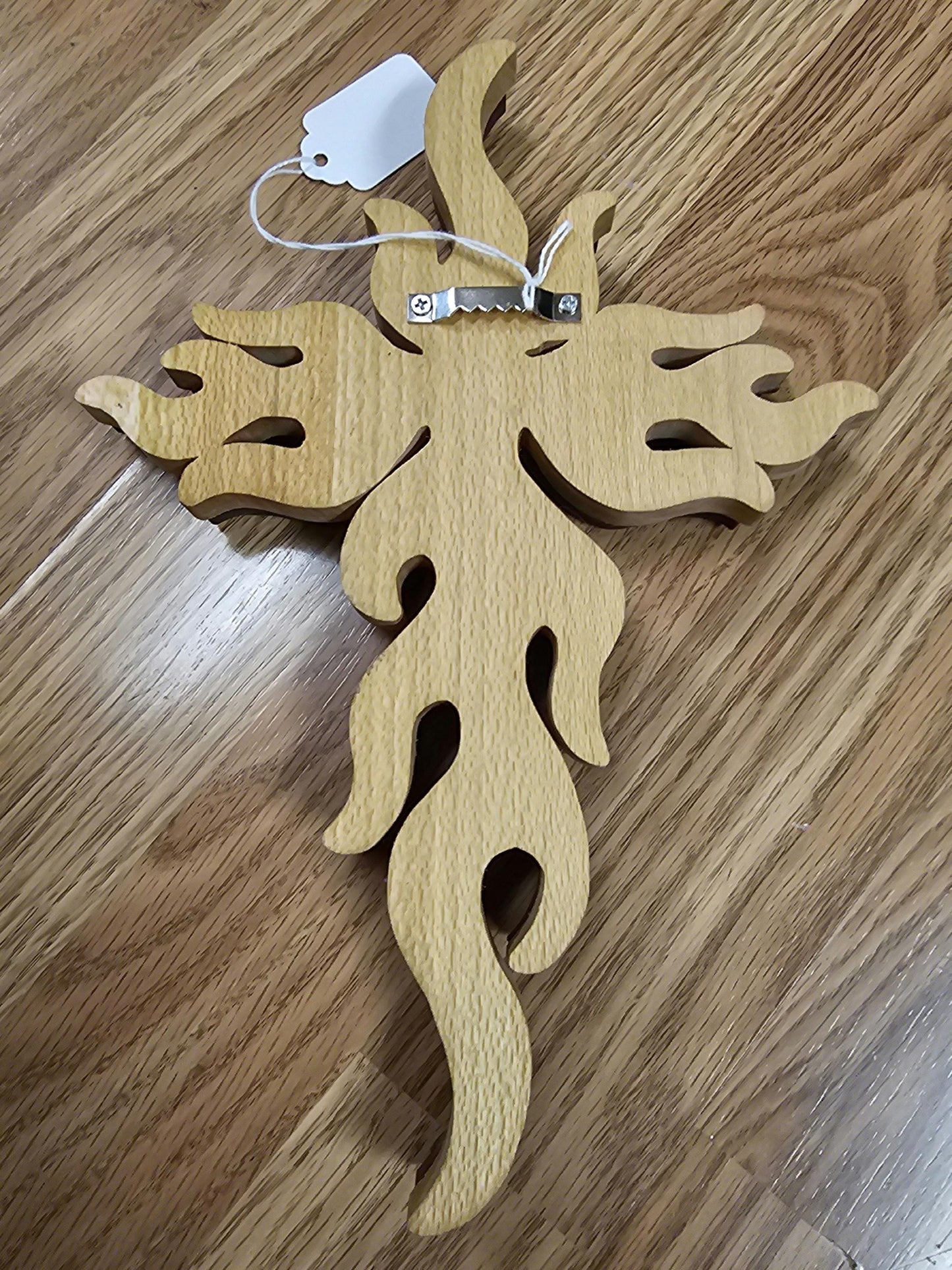 Wooden Scroll Sawed Flaming Wall Cross