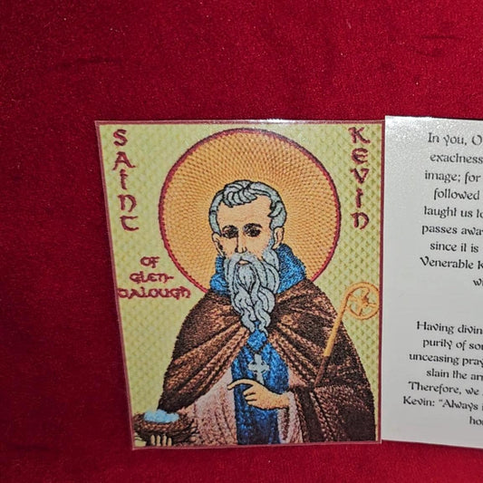 Saint Kevin of Glendalough Laminated Orthodox Prayer Card 2.75x3.5