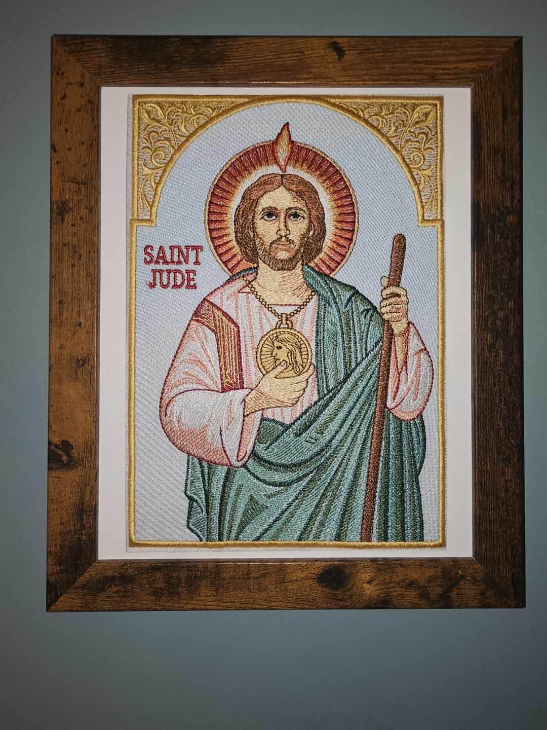 Saint Jude Embroidered Orthodox Icon - 6.5x9.375 (Framed to 8x10)
