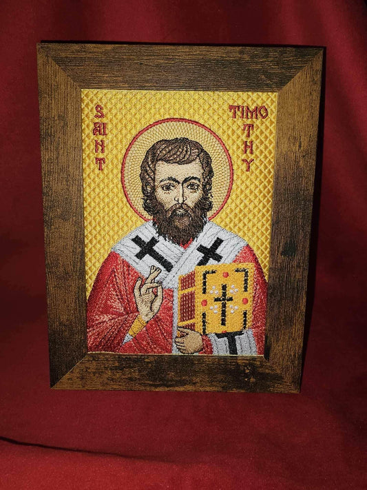 St. Timothy 5x7 Embroidered Orthodox Icon