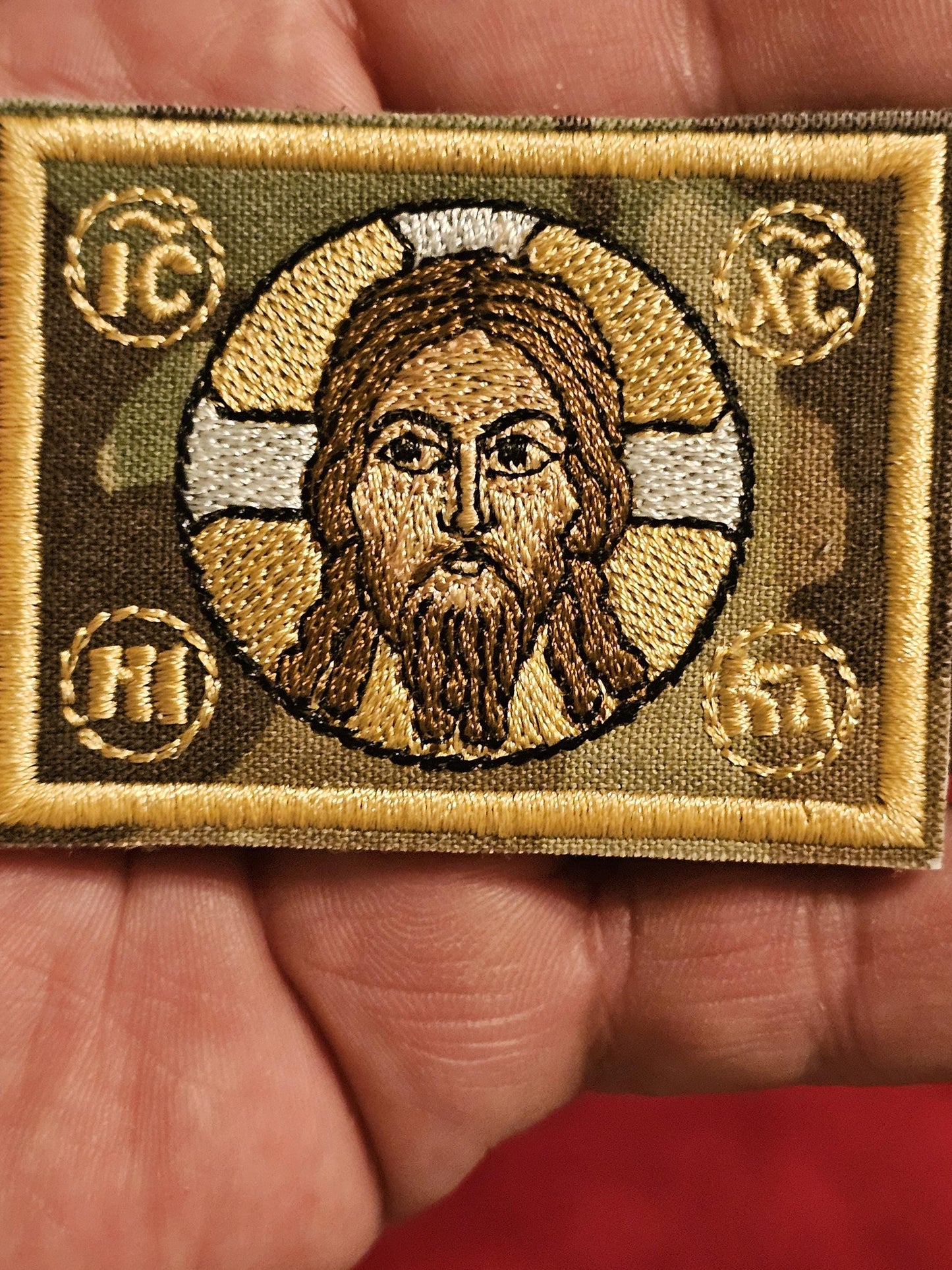 The Holy Face of Jesus Christ Camoflage Orthodox Embroidered Icon- Patch