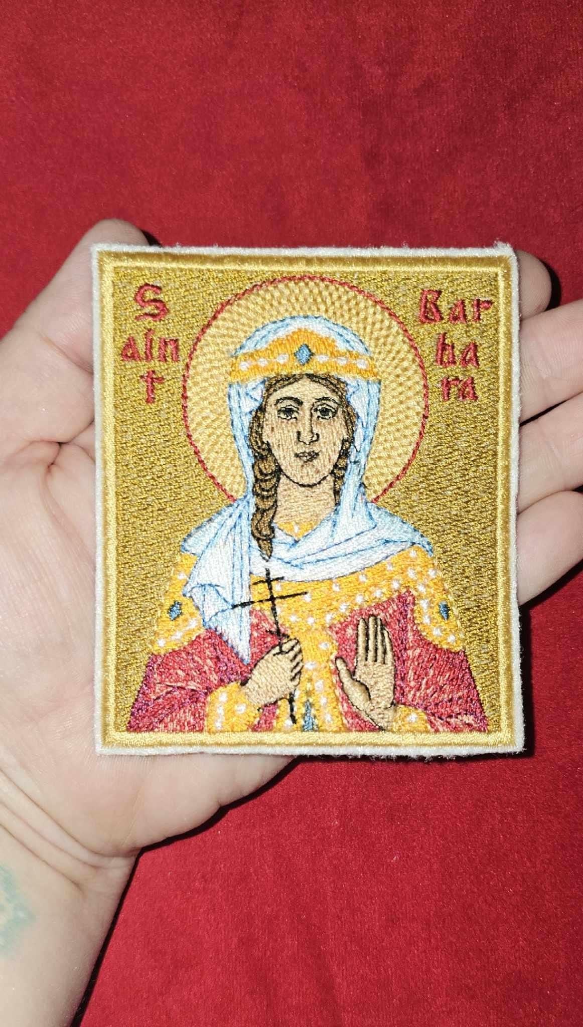 3.5x4" Saint Barbara Orthodox Embroidered Pocket Icon or Patch