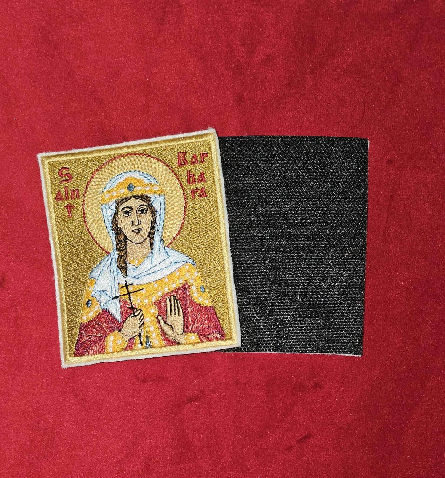 3.5x4" Saint Barbara Orthodox Embroidered Pocket Icon or Patch