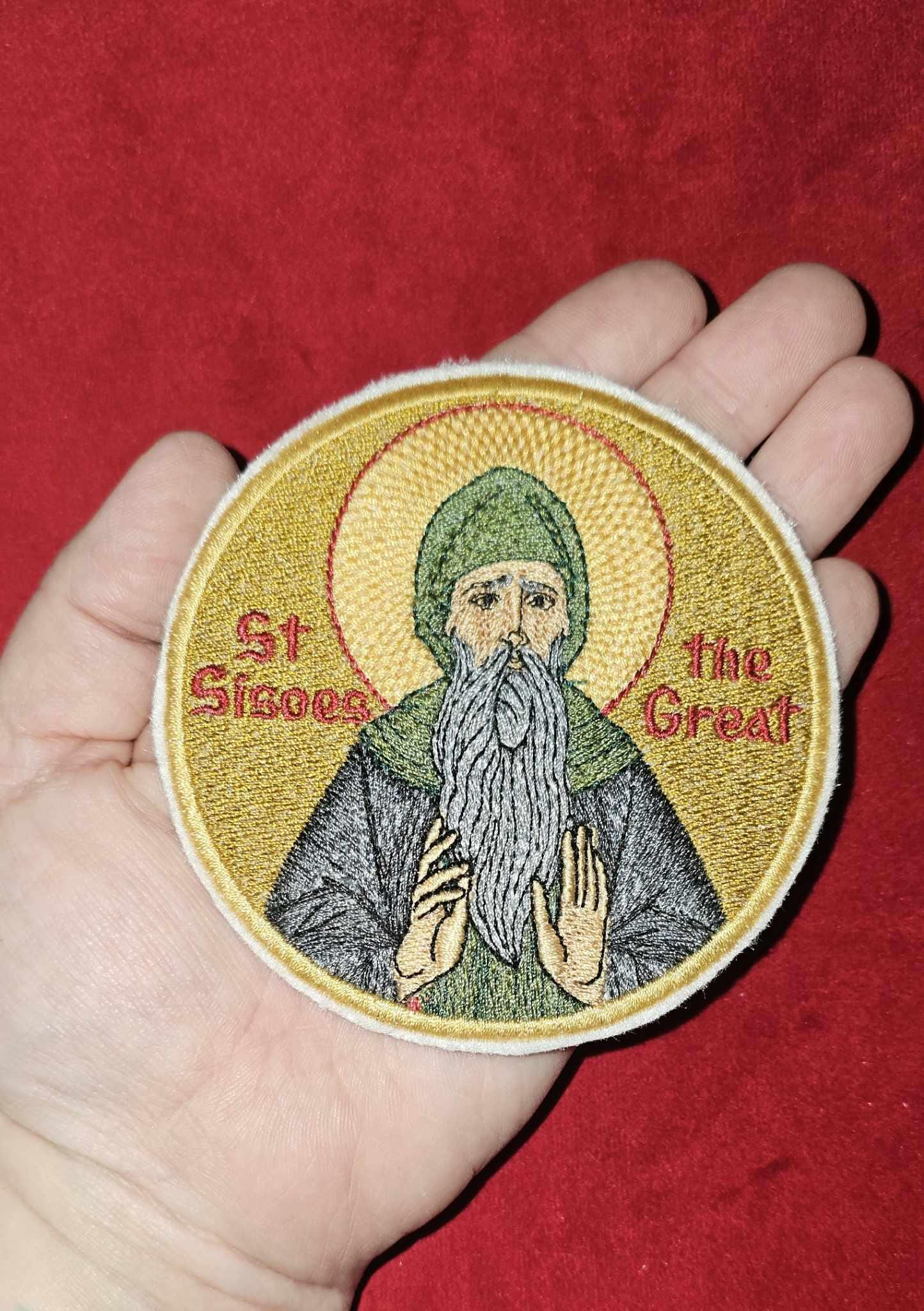 Saint Sisoes The Great Mini Pocket Icon or Patch 4 Inches