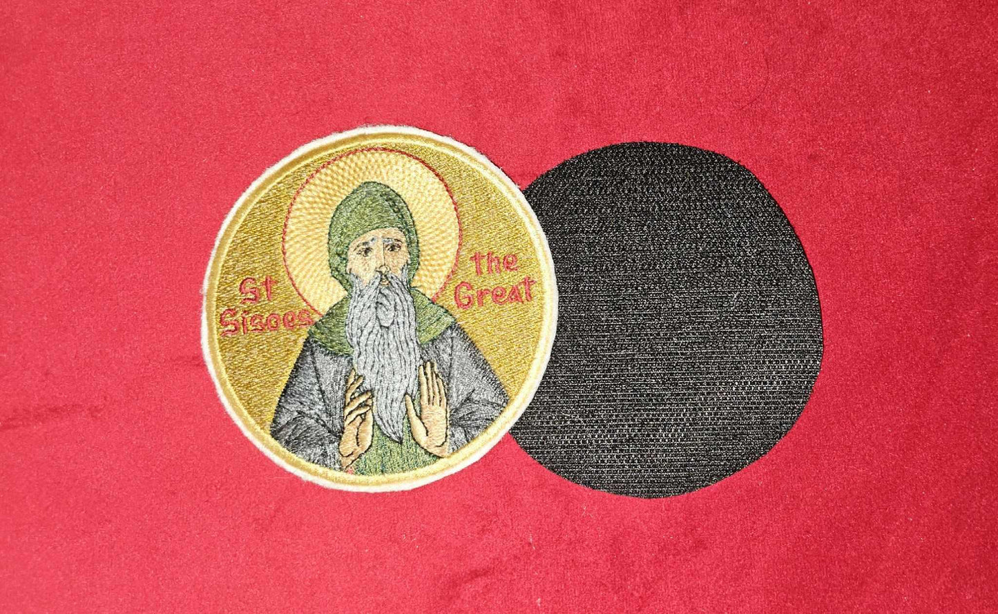 Saint Sisoes The Great Mini Pocket Icon or Patch 4 Inches