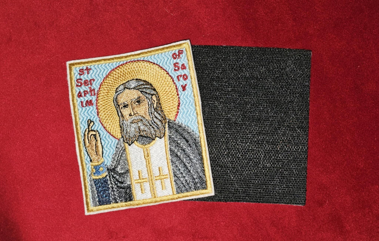 3.5x4" Saint Seraphim of Sarov Orthodox Embroidered Pocket Icon or Patch