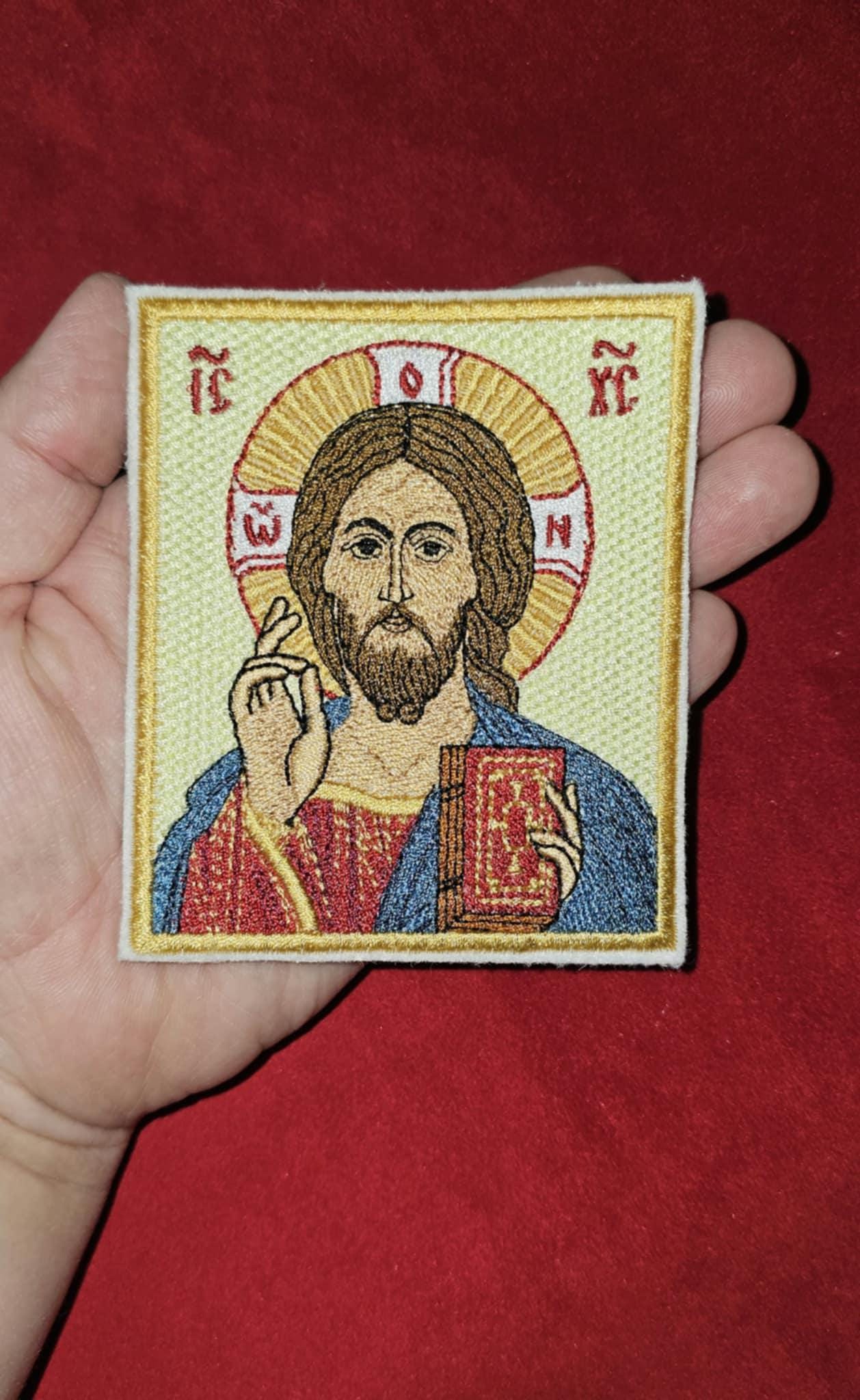 3.5x4" The Lord Almighty Jesus Christ Pantocrator Orthodox Embroidered Pocket Icon or Patch