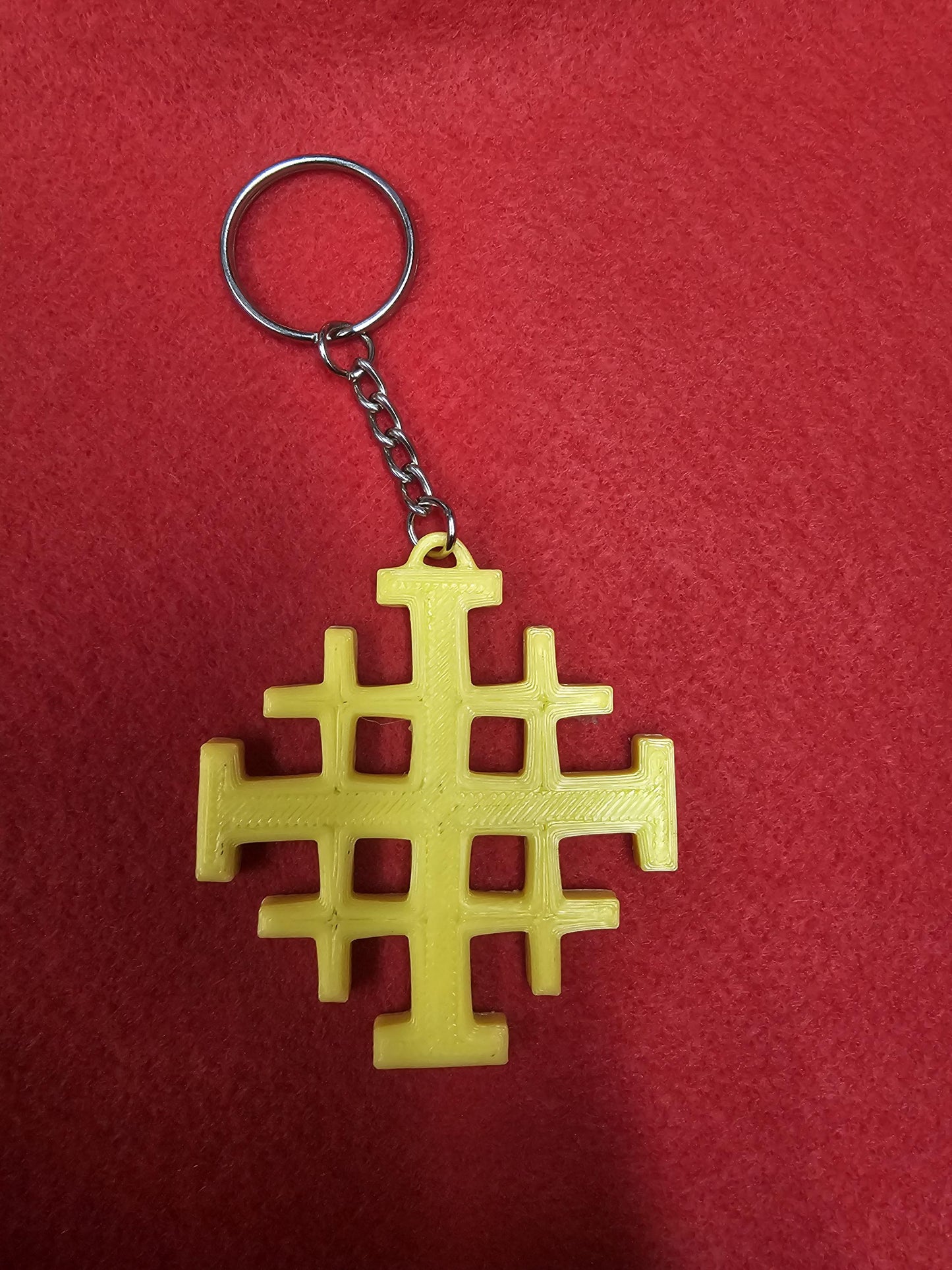 Jerusalem Cross Keychain  Christian Orthodox Catholic Key Ring  Religious Faith Gift for Him or Her In Various Colors