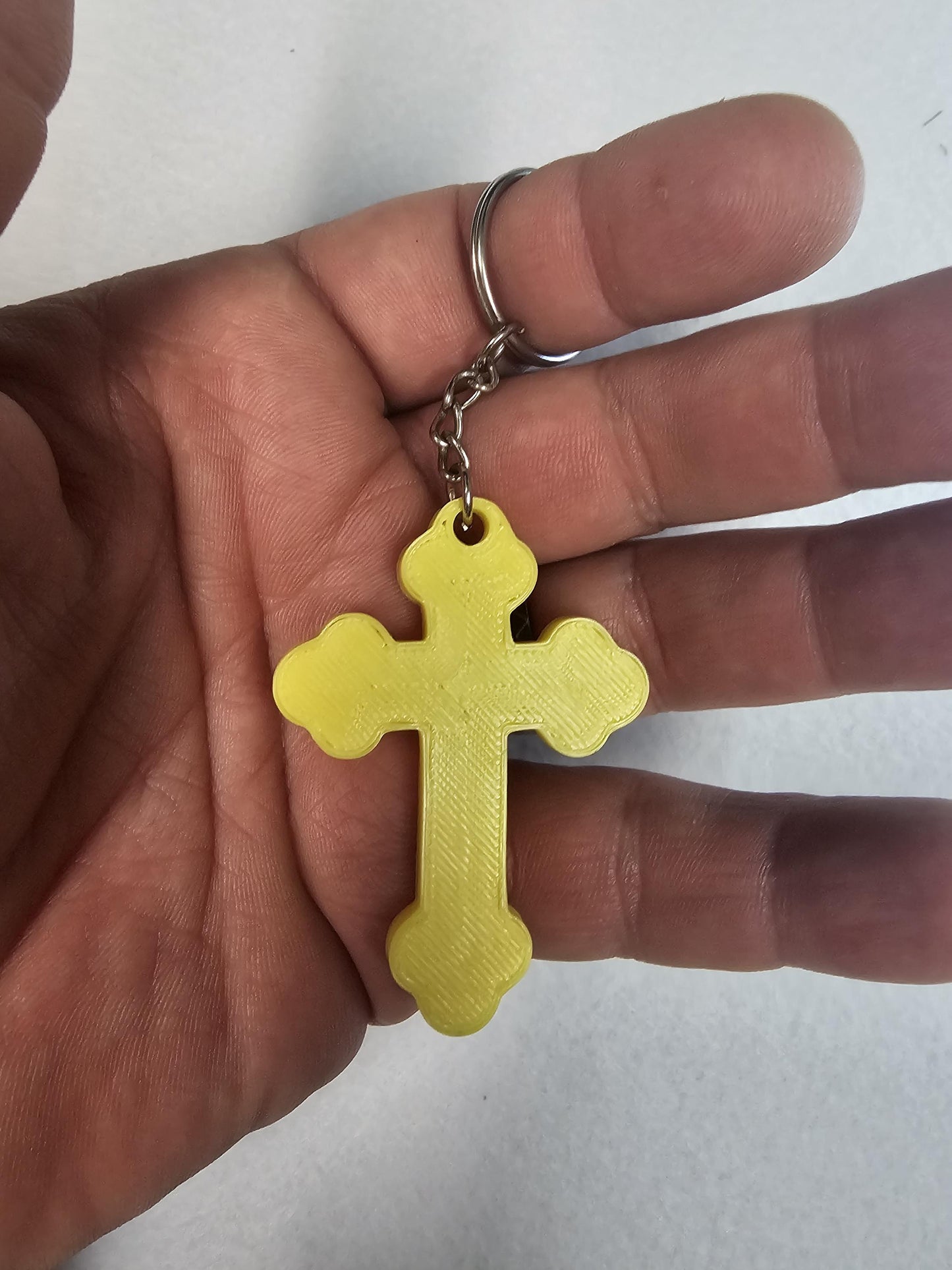 Orthodox Trefoil Cross Keychain  Christian Key Ring, Religious Gift in Various Colors