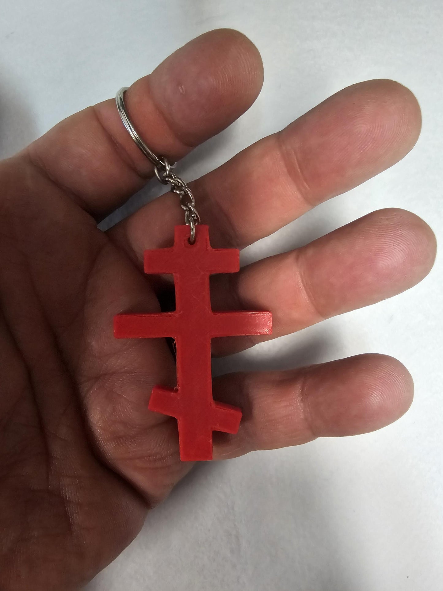 Three Bar Orthodox Cross Keychain  Christian Russian Cross Key Ring In Various Colors