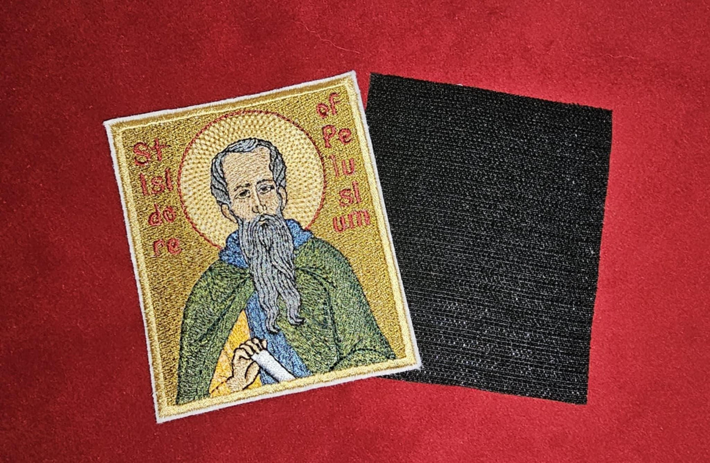 3.5x4" Saint Isidore of Pelusium Orthodox Embroidered Pocket Icon or Patch
