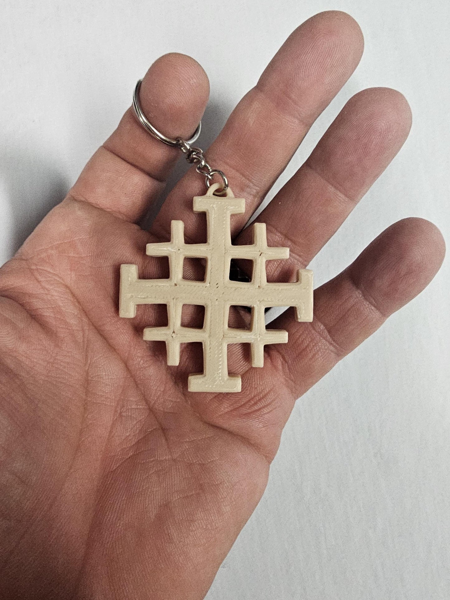 Jerusalem Cross Keychain  Christian Orthodox Catholic Key Ring  Religious Faith Gift for Him or Her In Various Colors