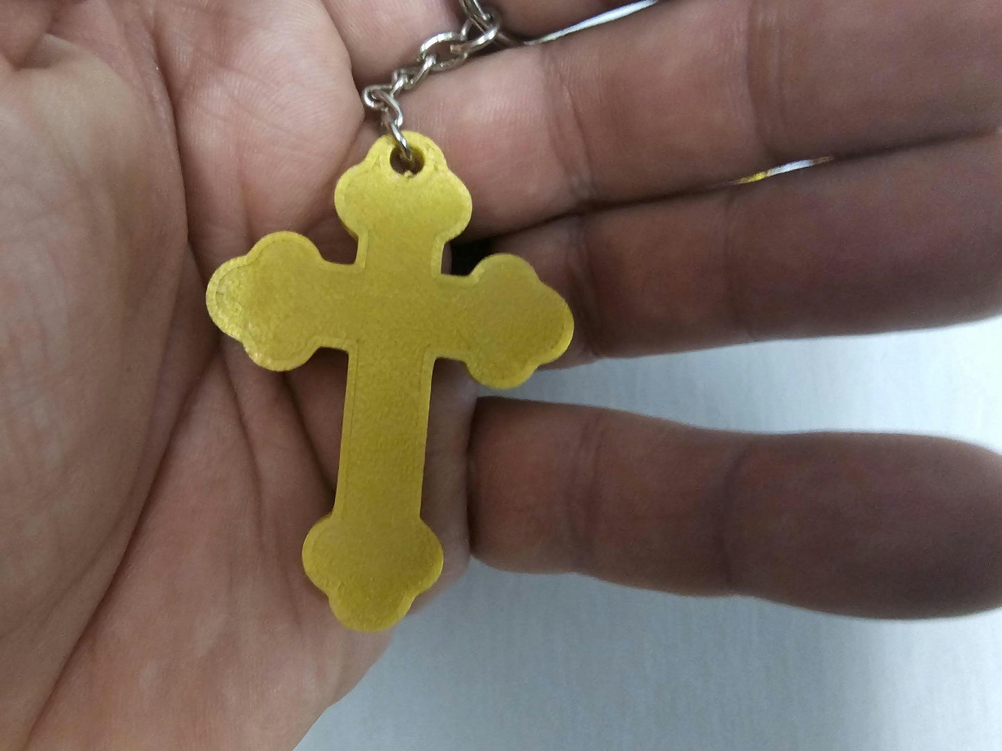 Orthodox Trefoil Cross Keychain  Christian Key Ring, Religious Gift in Various Colors