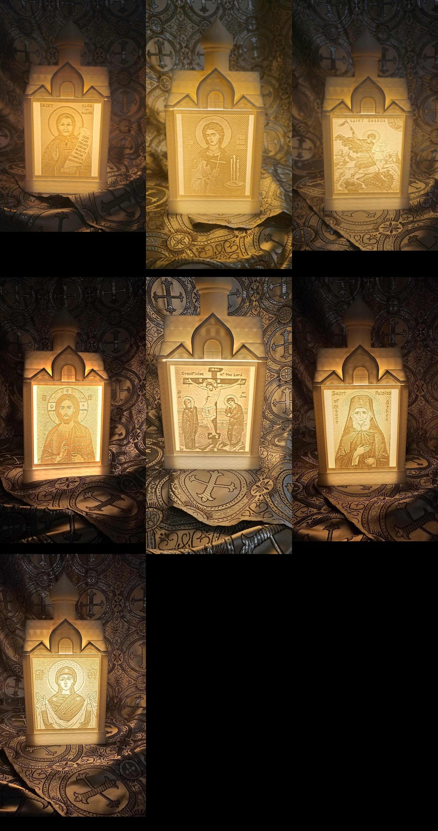 Orthodox Icon Lithophane Panels  Fits Church Lithophane Lamp Box  Christian Saints & Feast Day Inserts