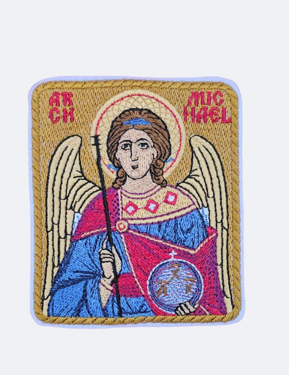 Archangel Michael Embroidered Icon, Orthodox Christian Patch (3.4x4)