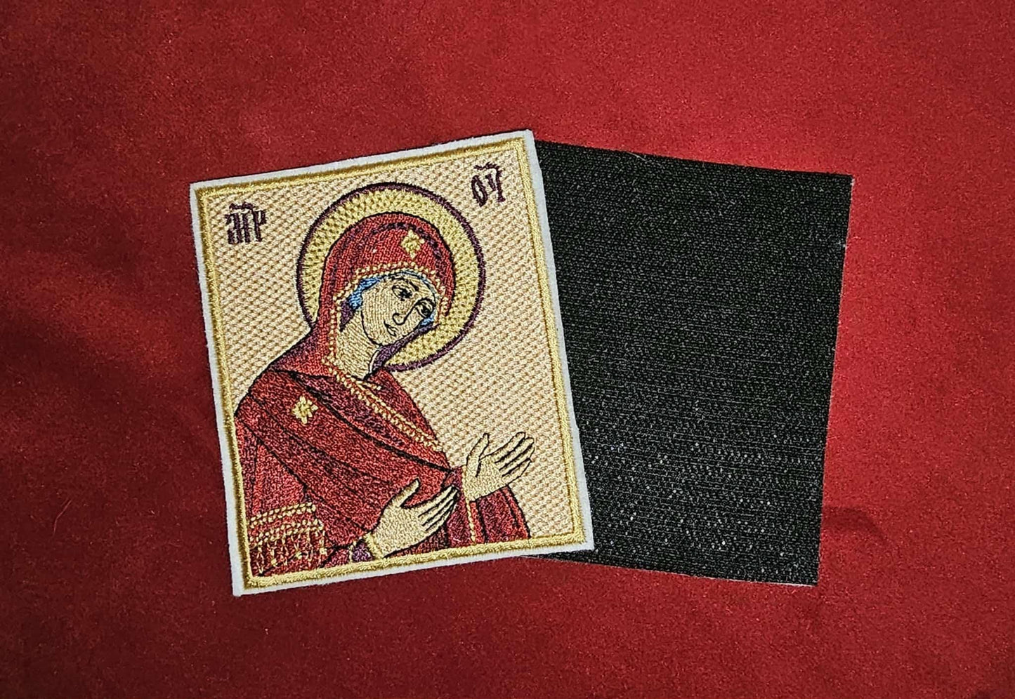 Embroidered Theotokos Orans Icon Virgin Mary Patch, Orthodox Gift