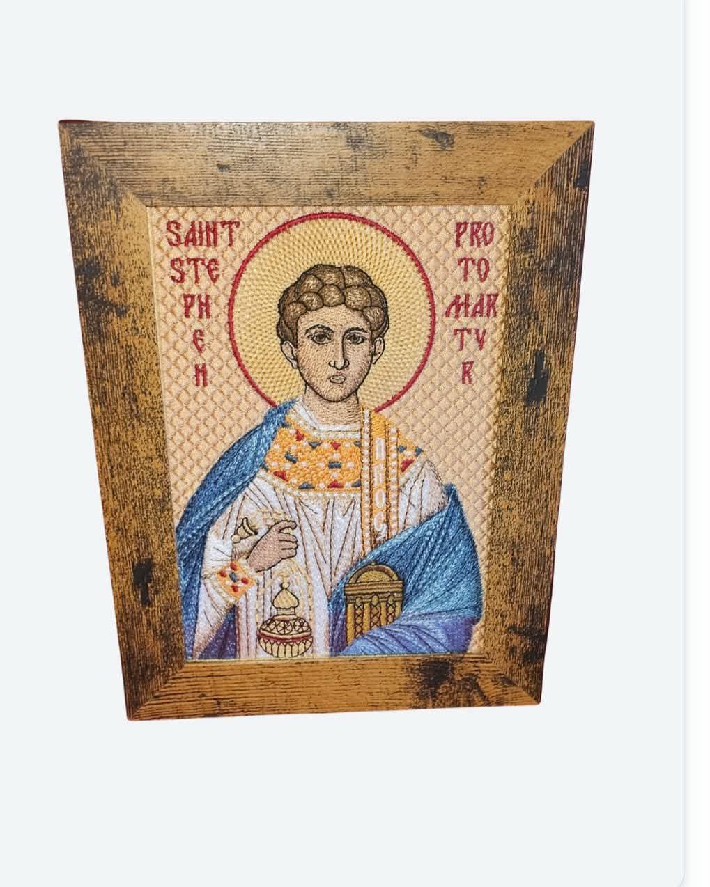 Saint Stephen Protomartyr Orthodox embroidered icon, 5x7
