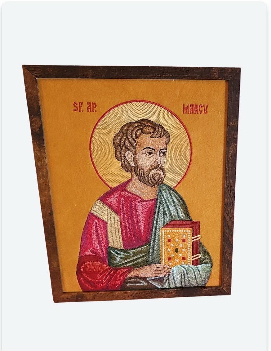 Saint Mark Orthodox Icon Orthodox Icon – Framed – 9x12 – Embroidered