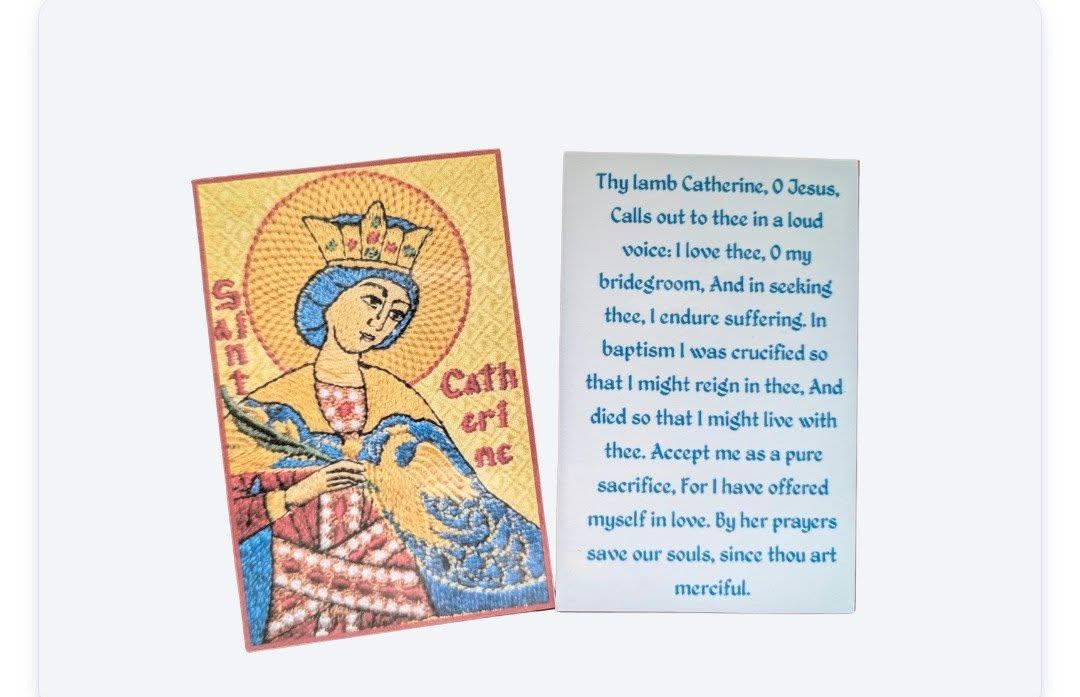 Saint Catherine of Alexandria Orthodox Prayer Card 2 3/8 x 3 5/8 Laminated Icon