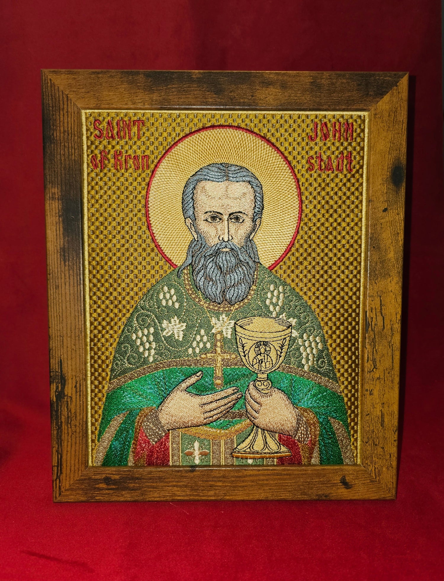 Saint John of Kronstadt Orthodox Icon – 8x10 – Embroidered