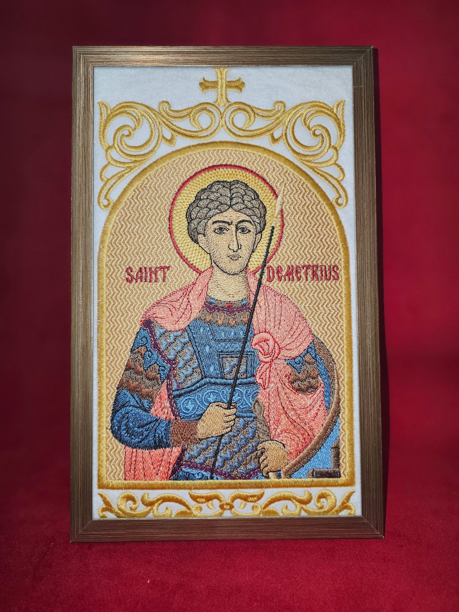 Saint Demetrius Orthodox Icon – 6x10 – Embroidered