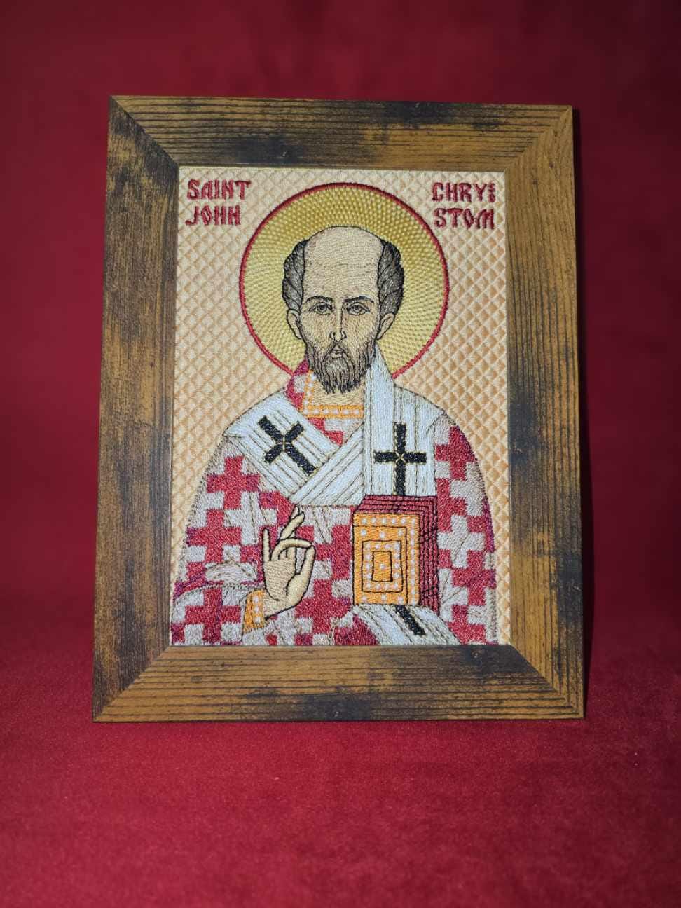 Saint John Chrysostom Embroidered Orthodox Icon Orthodox Icon – 5x7 – Embroidered