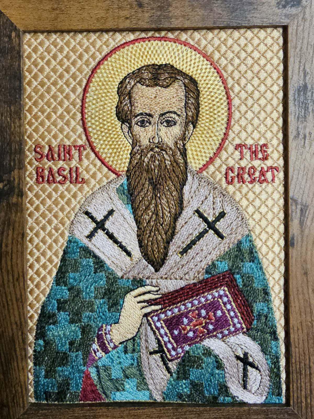Saint Basil The Great Embroidered Orthodox Icon Orthodox Icon – 5x7 – Embroidered