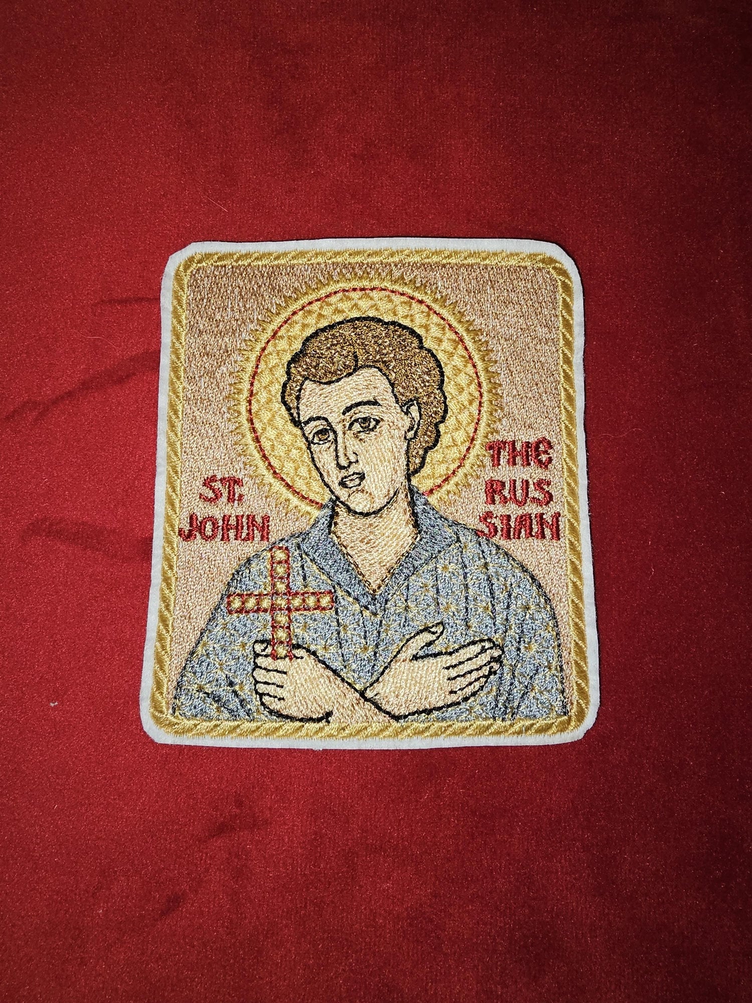 Saint John The Russian Orthodox Embroidered Pocket Icon or Patch Orthodox Icon – Pocket Icon – 3.35x3.94" – Embroidered