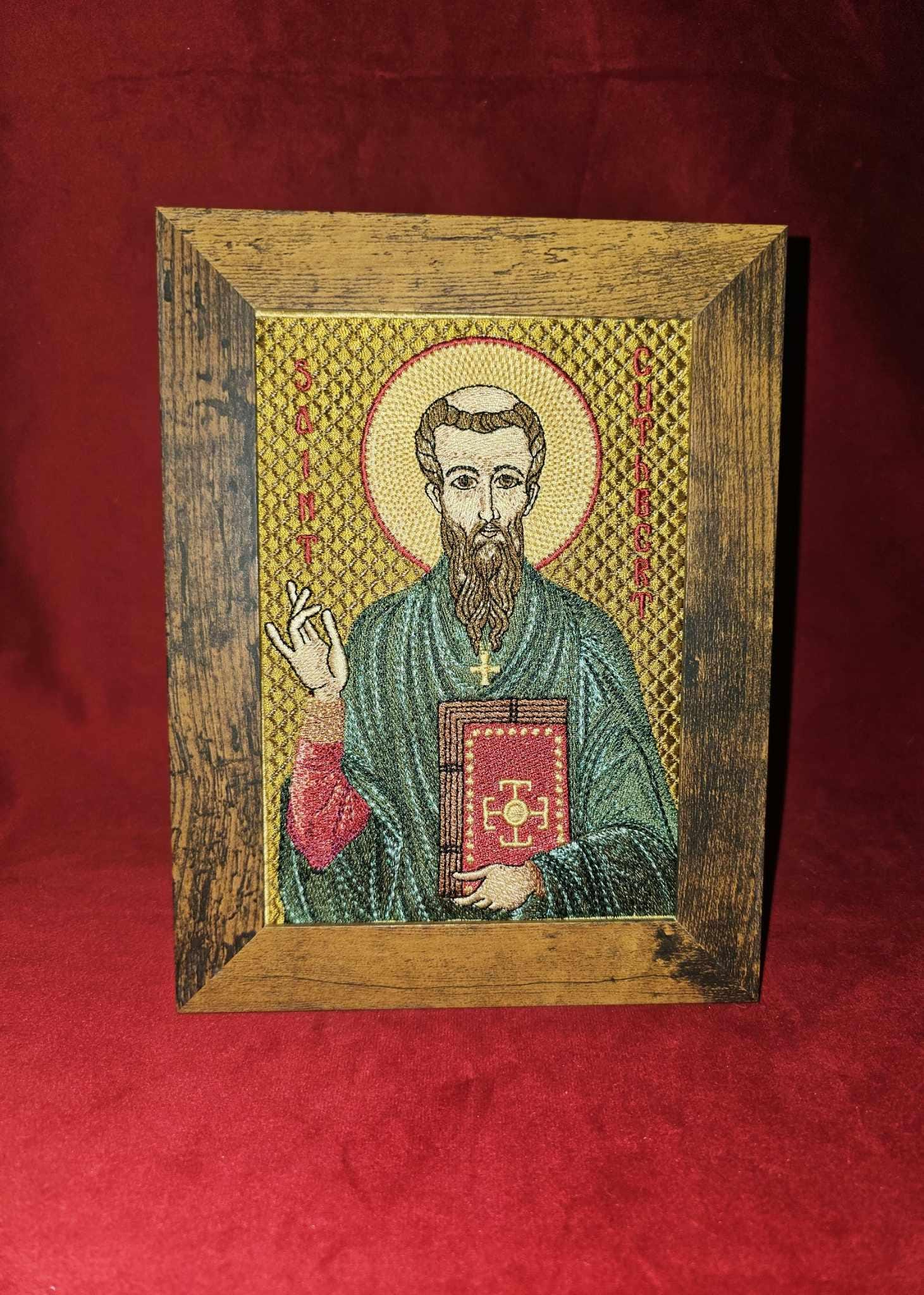 Saint Cuthbert Orthodox Icon – 5x7 – Embroidered