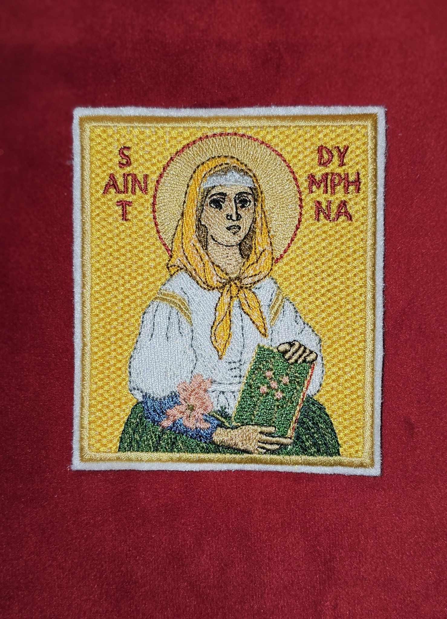 Saint Dymphna Orthodox Embroidered Pocket Icon or Patch Orthodox Icon – Pocket Icon – 3.35x3.94" – Embroidered