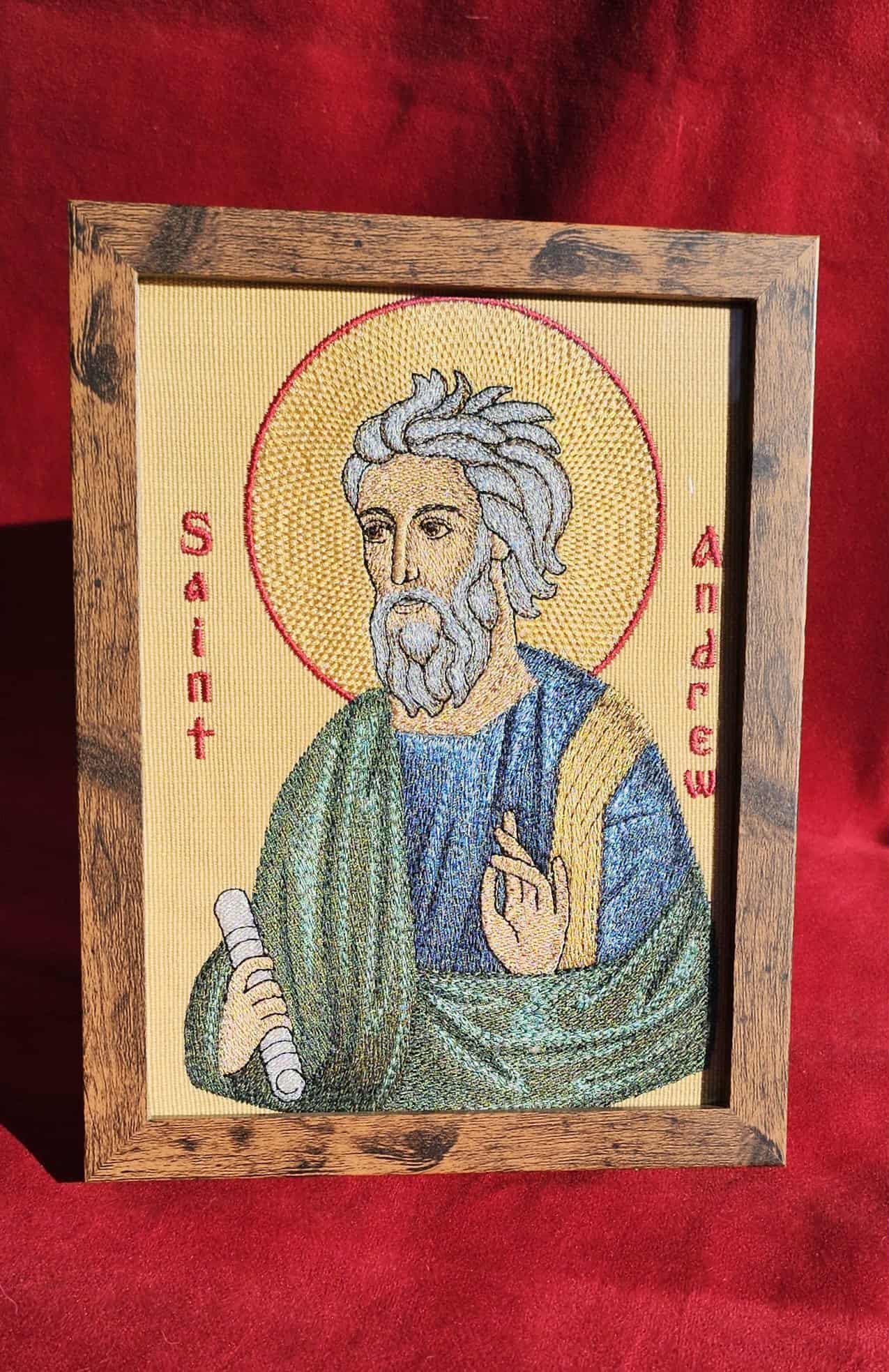 Saint Andrew the Apostle Embroidered Orthodox Icon Christian Wall Art Orthodox Icon – 6x8 – Embroidered