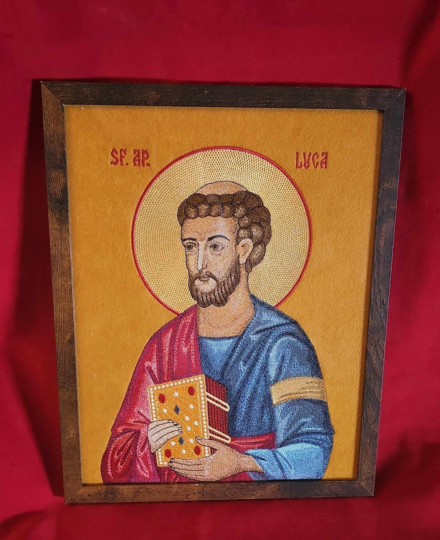 Saint Luke Orthodox Icon Orthodox Icon – Framed – 9x12 – Embroidered