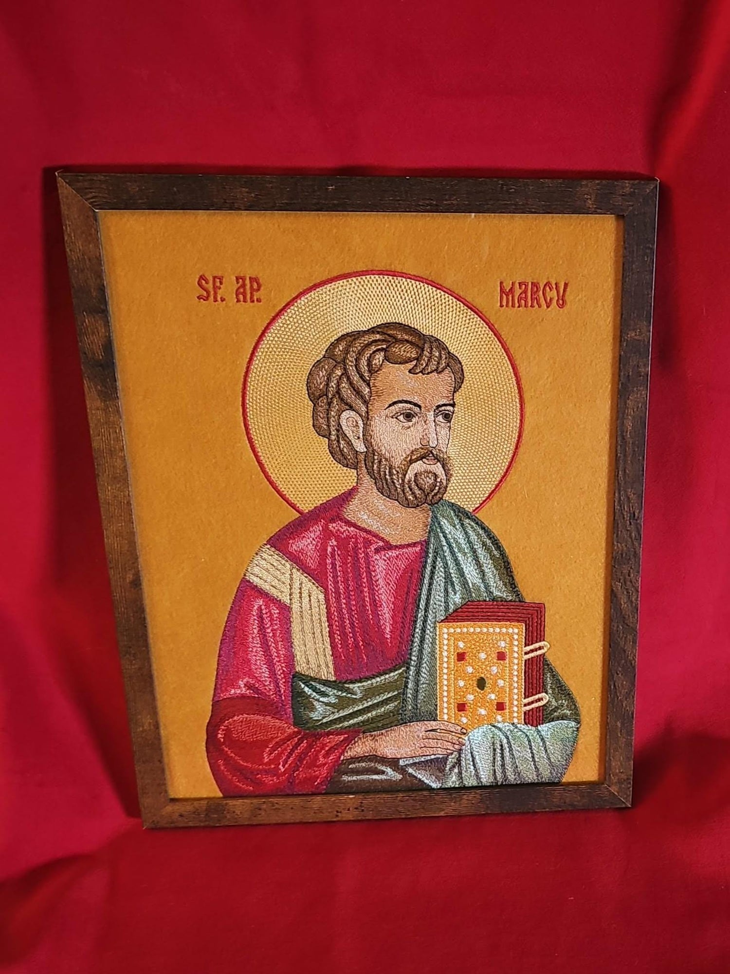 Saint Mark Orthodox Icon Orthodox Icon – Framed – 9x12 – Embroidered